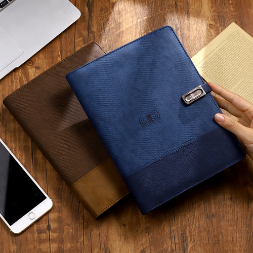 无线充电记事本定制充电宝笔记本带U盘多功能移动电源笔记本子商务办公本子活页会议记录本礼盒套装可印LOGO - 图2