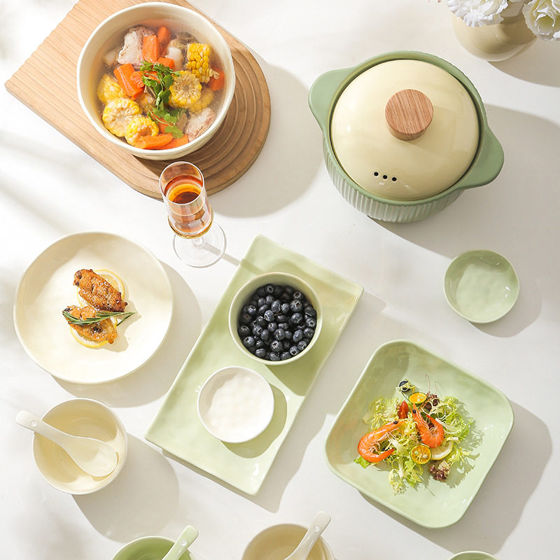 奶油风碗碟套装家用陶瓷清新碗具2024年新款礼品送礼碗盘碗筷餐具,淘宝优惠券,粉丝福利购,淘宝优惠卷