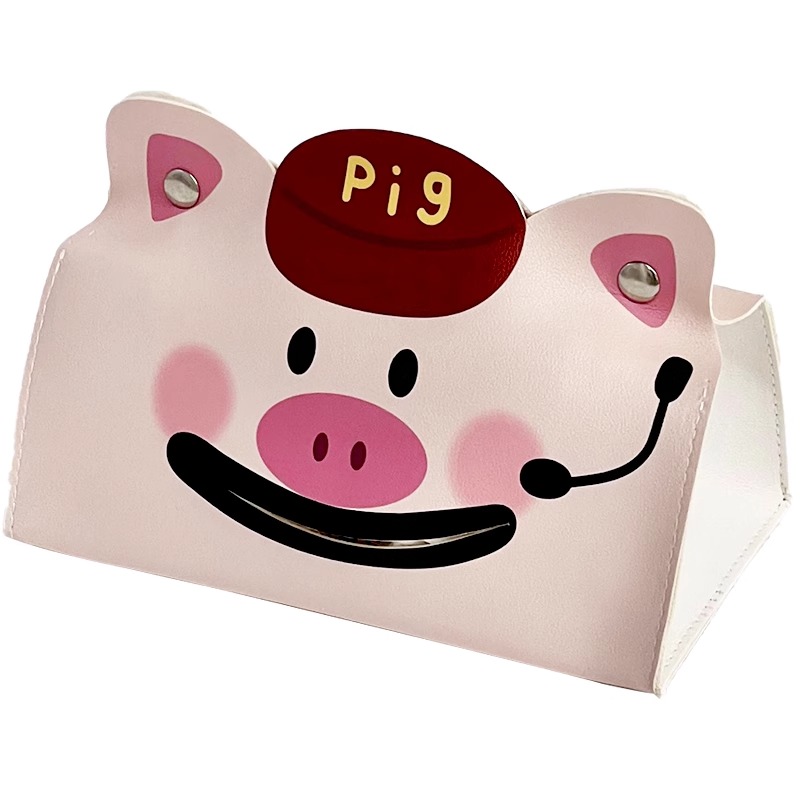 卡通创意纸巾盒家用桌面大容量抽纸盒客厅高级感皮革绒面餐纸抽盒 - 图3