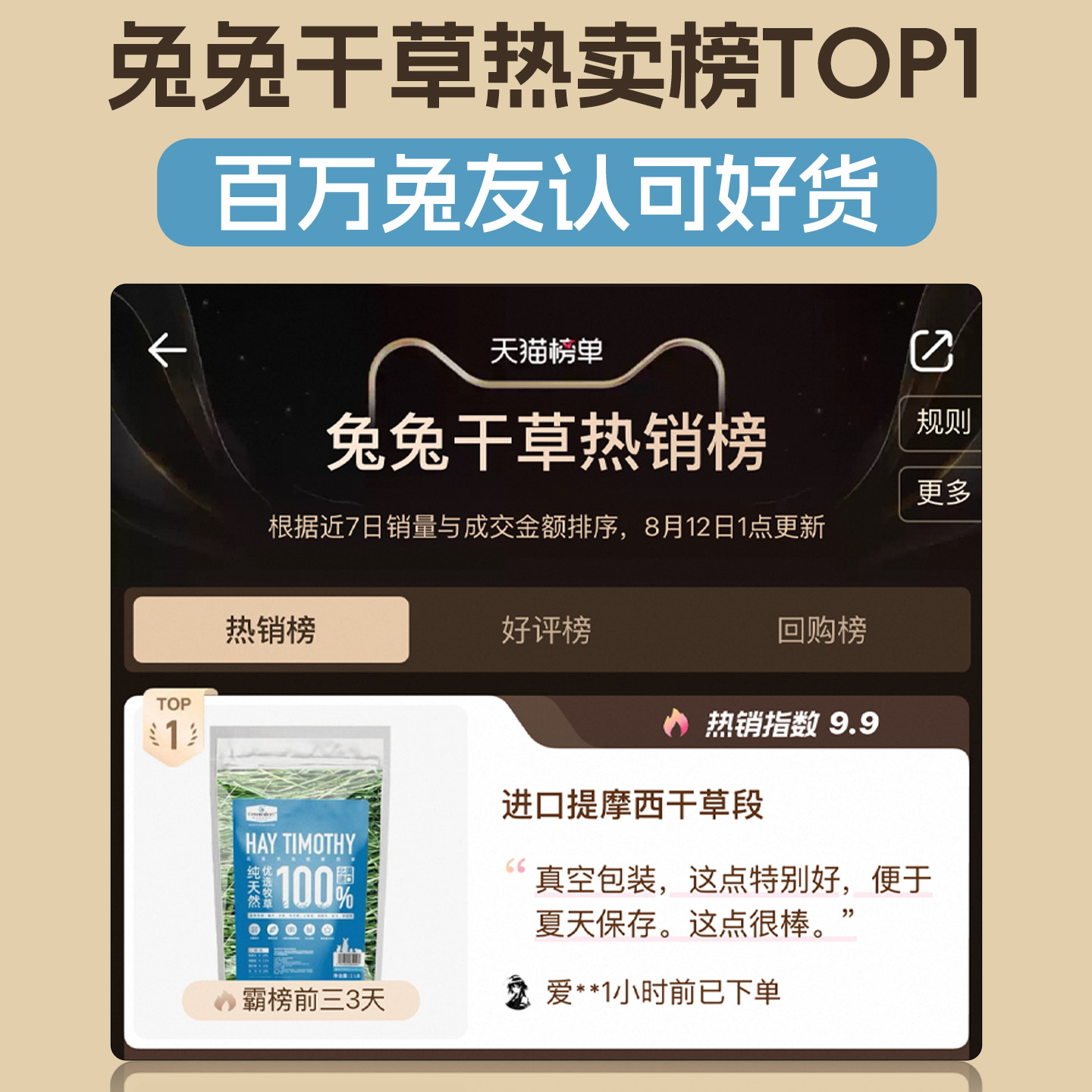 兔子专用提摩西干草段晒干龙猫豚鼠牧草兔粮荷兰猪食用草饲料进口 - 图0