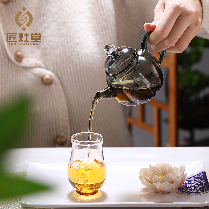 高硼硅玻璃茶壶耐高温绿茶壶小号泡茶壶一人用可过滤精致功夫茶具