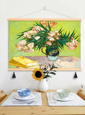 油画艺术餐厅挂画卧室电表箱遮挡装饰墙壁挂布背景布书房客厅壁画