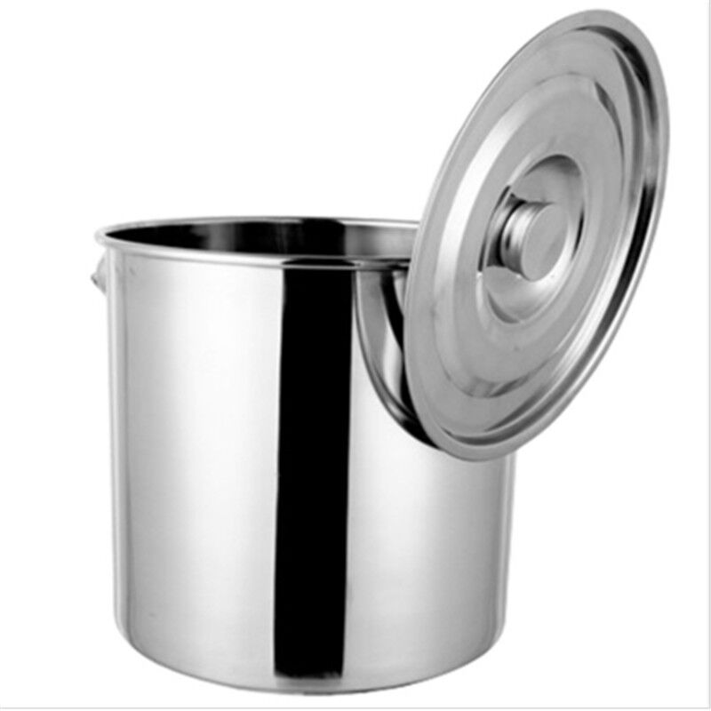 家家状食品级304不锈钢桶带盖圆桶手提式米桶油桶加厚提桶大容量-图0