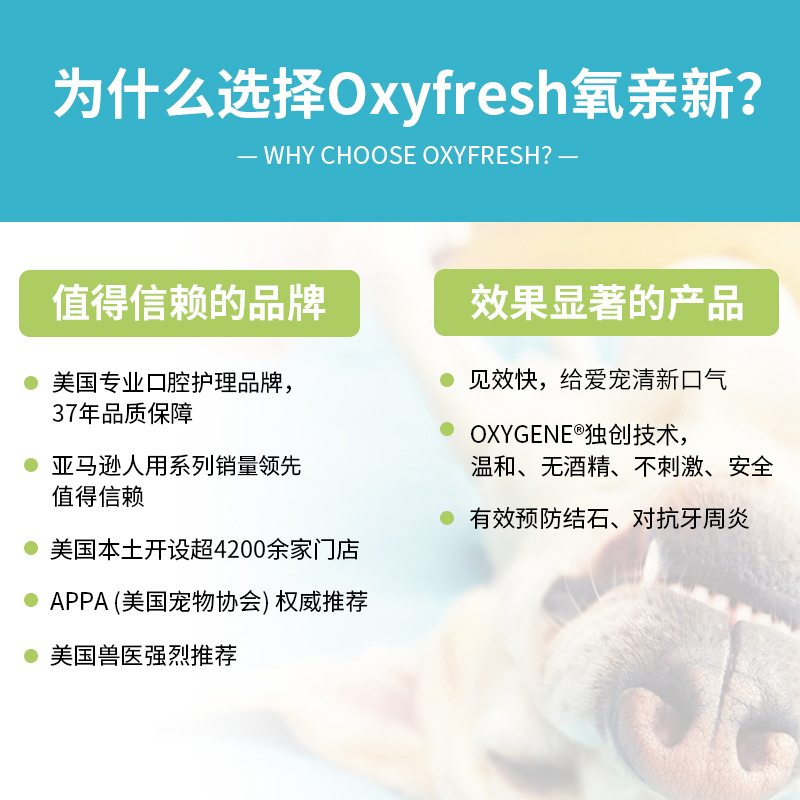 Oxyfresh氧亲新宠物漱口水猫咪狗狗洁齿水口腔清洁除口臭牙结石-图3