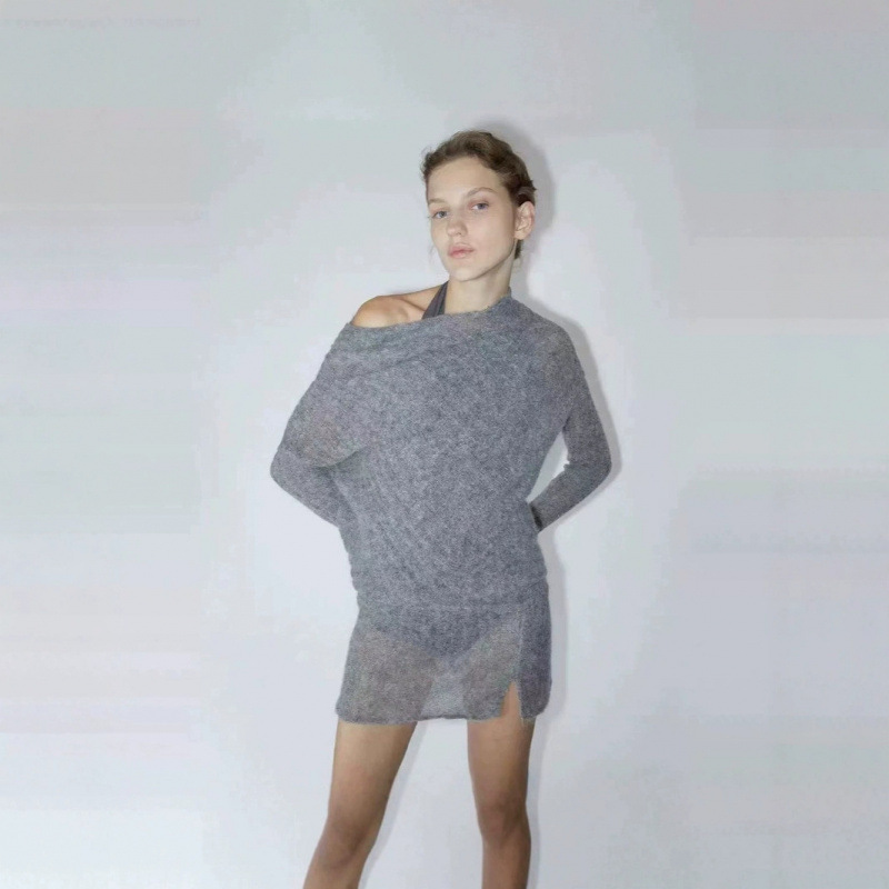 paloma wool25新款西班牙女款羊毛混纺Sutil不规则针织毛衣上衣春 - 图1