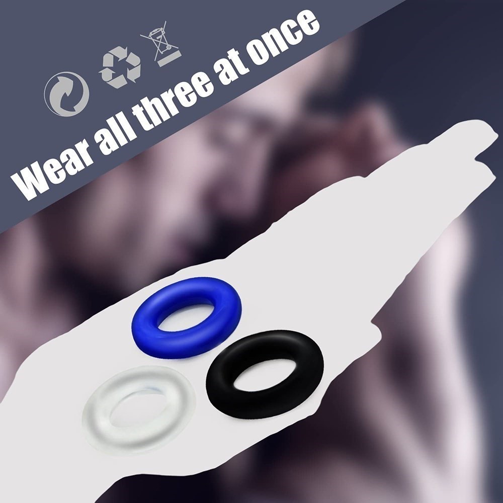 Soft Stretchy Cock Donut Rings Waterproof Silicone Ring Band - 图1