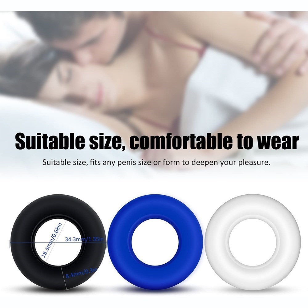 Soft Stretchy Cock Donut Rings Waterproof Silicone Ring Band - 图3