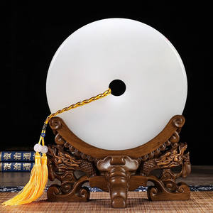 聚善缘玉石平安扣摆件乔迁开业礼品办公室客厅玄关装饰品高档定制