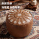 Minimalist light luxury leather round stool, home shoe-changing stool, living room small stool, bedroom makeup stool, fitting room, sofa stool