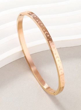 Stainless Steel Charm Bracelet Corrosion Star Moon Titanium