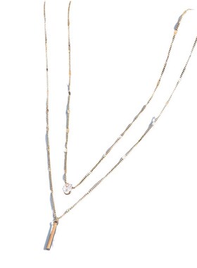 Doublelayer Waterdropshaped Rhinestone Pendant Collarbone Ch