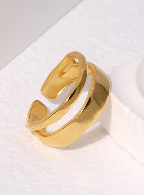 Simple Ins Cold Style Open Titanium Steel Ring Fashion Versa