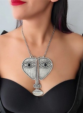 Bohemian Vintage Exaggerated Pumpkin Flower Alloy Pendant Ne