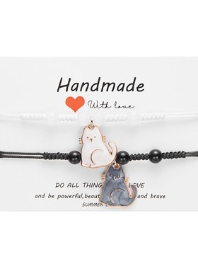 European and American Black and White Kitty Love Paper Card