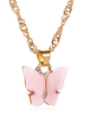 Sweet Butterfly Necklace for Women Korean Japanese Style Acr