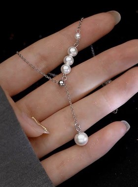 Titanium Steel Nonfading Pearl Necklace Womens Fashion Autum