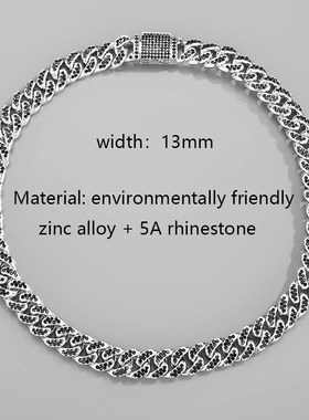 Hiphop Necklace Rapper Cuban Chain 13mm Colorful Diamond All