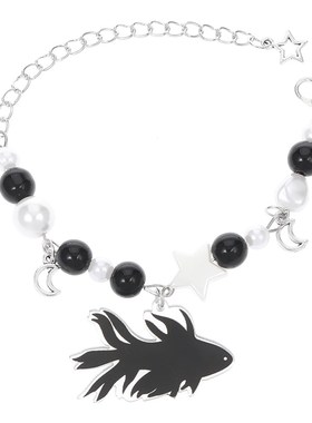 Black White Tropical Fish Bracelet for Women Besties Cold Sw