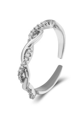 European and American Creative Zircon Braided Twisted Ring I