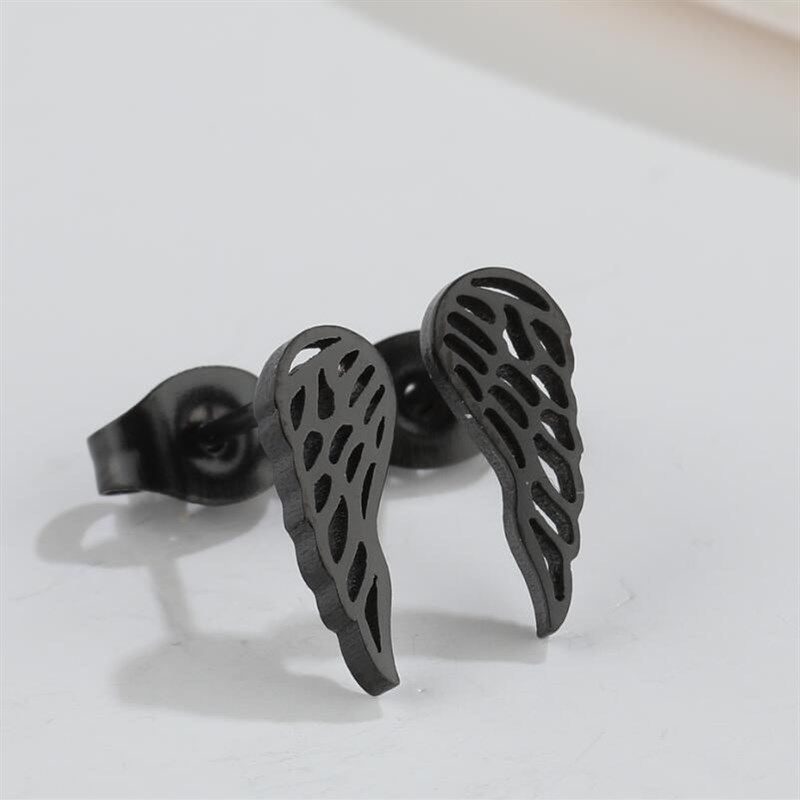 Retro Hollow Feather Earrings Angel Wings Fashionable Compac - 图0