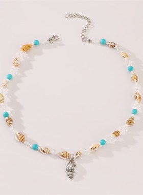 Bohemian Starfish Necklace Womens Ins Creative Conch Bead Sh