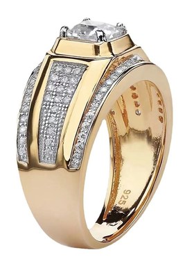 European American Fashionable Mens Business Ring with Square