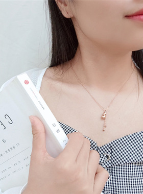 英国chrry koop钛钢不掉色玫瑰金葫芦流苏项链女吊坠防过敏简约