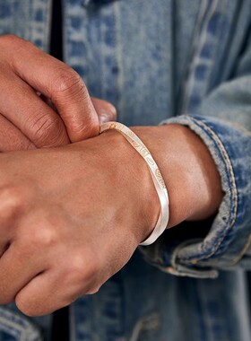 英国chrry koop银描金【永乐·吉言】手镯男潮百搭莫比乌斯环24k