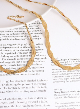 英国chrry koop麻花钛钢手链交叉缠绕欧美风choker个性设计璀璨