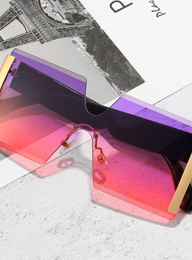 英国chrry koop热款欧美连体片无框太阳镜 百搭一体眼镜 时尚