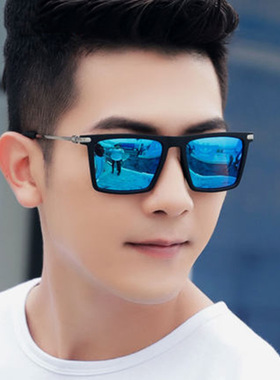 英国chrry koop新款潮流太阳眼镜男士方形反光水银墨镜眼镜