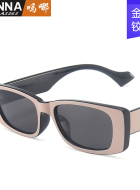 英国chrry koop新款款太阳镜女复古小框方形ins墨镜男金属铰链