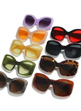 英国chrry koop新款异形装饰墨镜yk炫彩香芋紫大框眼镜海外演出