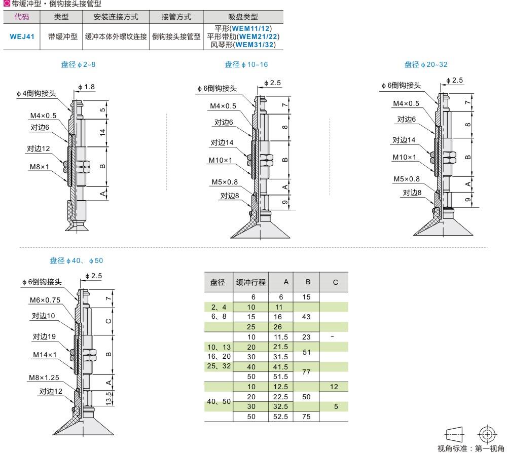 促怡合达真空吸盘WEJ41d2d4d6d8WEM11WEM12J15N6U6U4N4品 - 图1