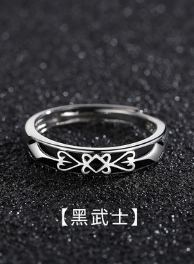 男士指环重叠戒男高级感开口可调节冷淡风小众食指个性男士单身戒