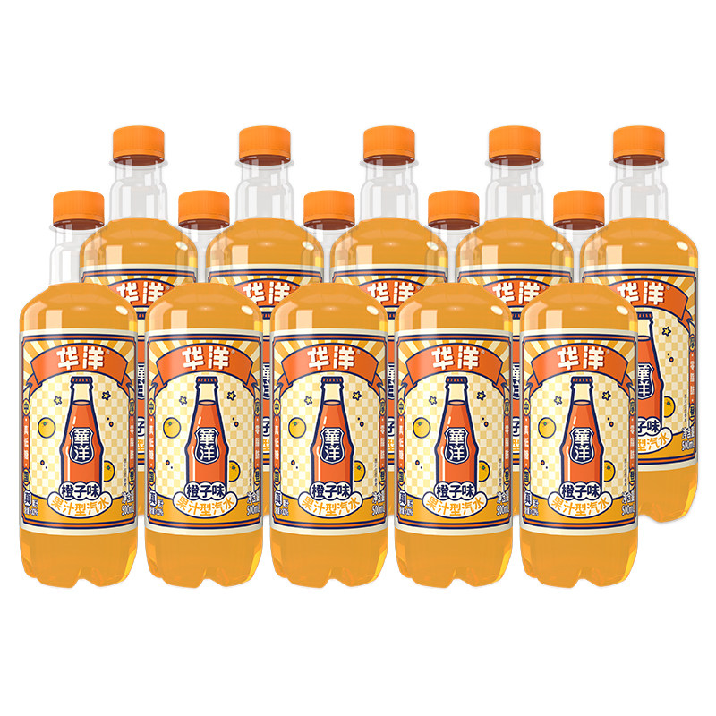 华洋汽水500ML*10瓶碳酸饮料气泡水果汁饮料橙子凤梨荔枝白桃混合,淘宝优惠券,粉丝福利购,淘宝优惠卷