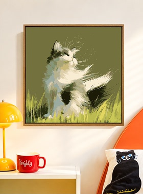 治愈小猫咪diy数字油画装饰画