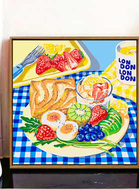治愈美食甜点diy数字油画装饰画