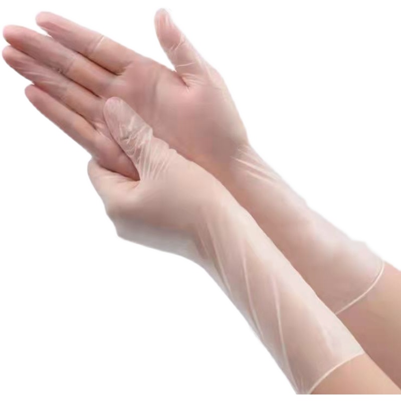 一次性手套PVC100只透明塑料乳胶橡胶加厚食品级厨房餐饮-图3