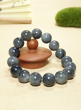 天然正品新疆和田玉青花点墨手串