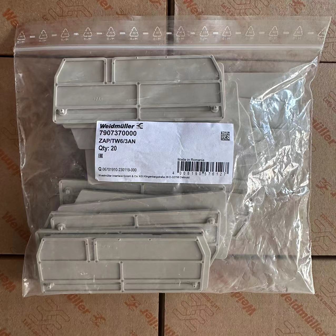 ZAP/TW 6/3AN 正品魏德米勒端子挡板 挡片 端板 订货号7907370000 - 图3