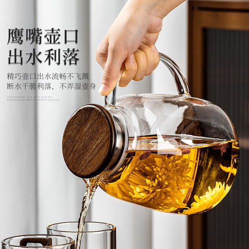 玻璃耐高温煮茶壶家用高硼硅可明火烧水泡花茶养生专用大容量单壶 - 图2