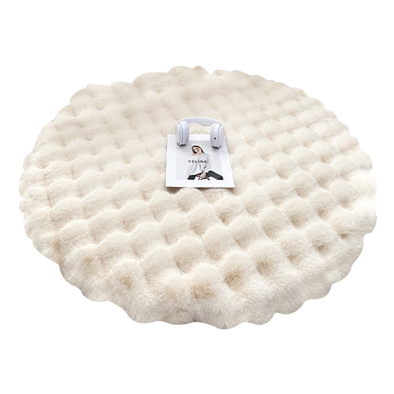 奶油风圆形地毯高级感客厅懒人沙发地垫卧室梳妆台摇椅化妆椅脚垫,淘宝优惠券,粉丝福利购,淘宝优惠卷