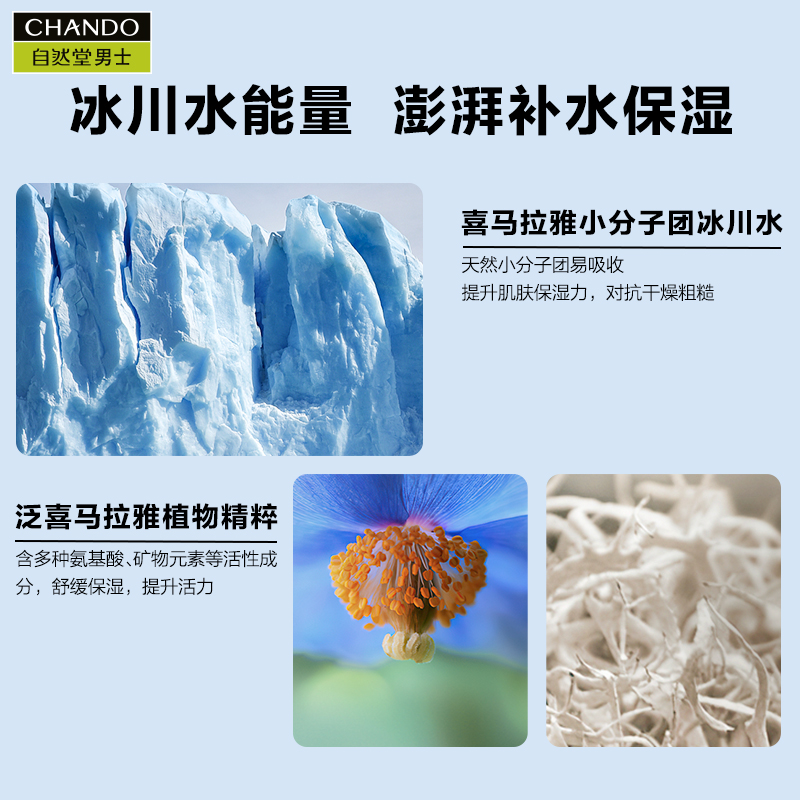 【520情人节礼物】自然堂男士洗面奶水乳护肤套装冰川保湿露礼盒 - 图2