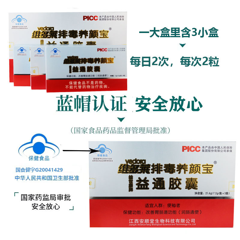 正品72粒维多莱益世康牌益通胶囊改善胃肠道功能润通肠