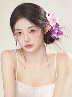 蝴蝶兰发夹氛围感边夹侧边