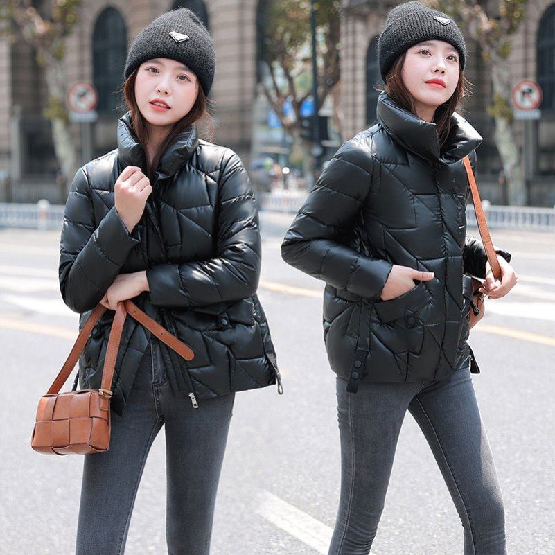 棉服女2025新款免洗亮面立领棉袄加厚款韩版羽绒棉衣短款保暖外套,淘宝优惠券,粉丝福利购,淘宝优惠卷