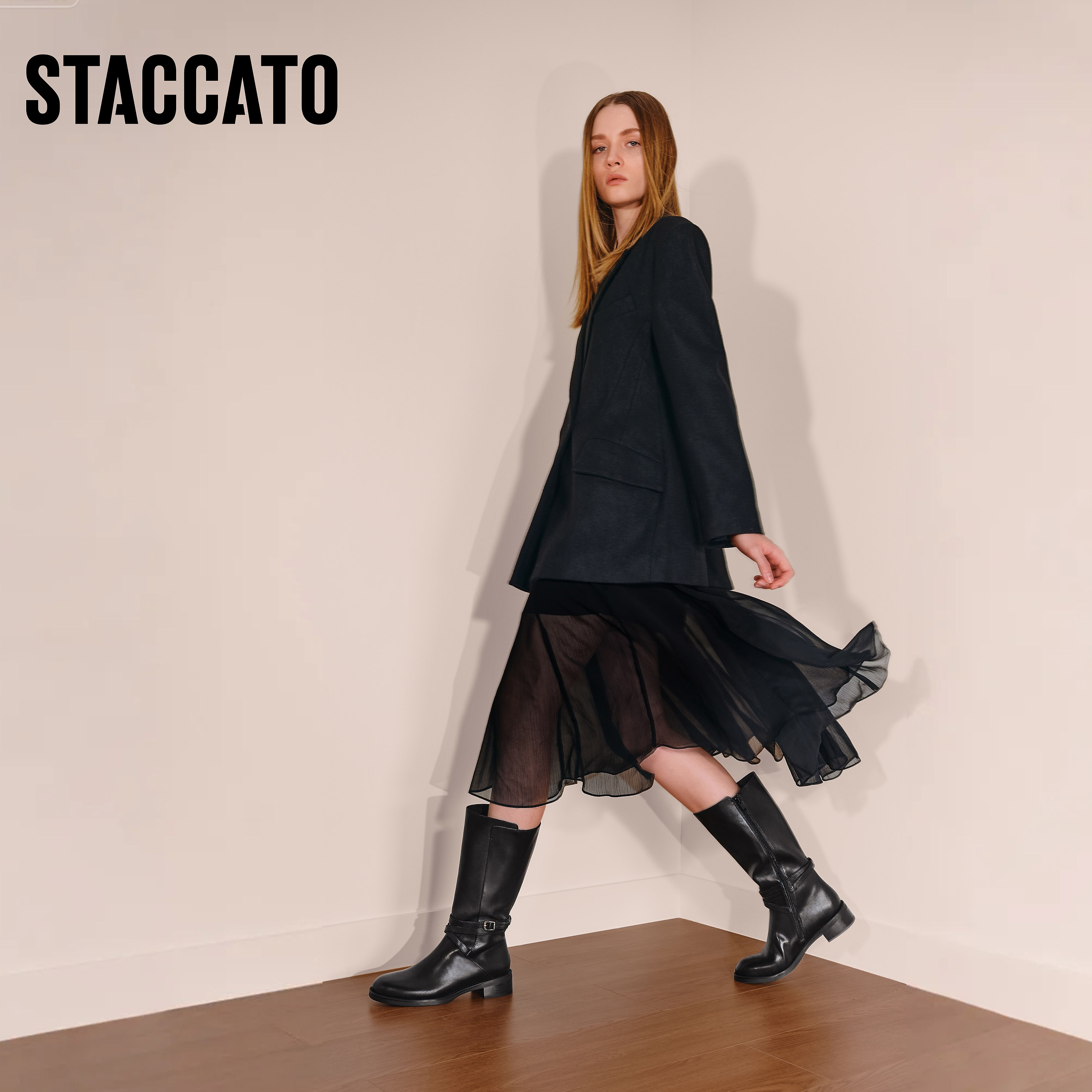 思加图2025冬季新款英伦风骑士靴长靴高筒靴时装靴女靴子EIF01DG5-图1