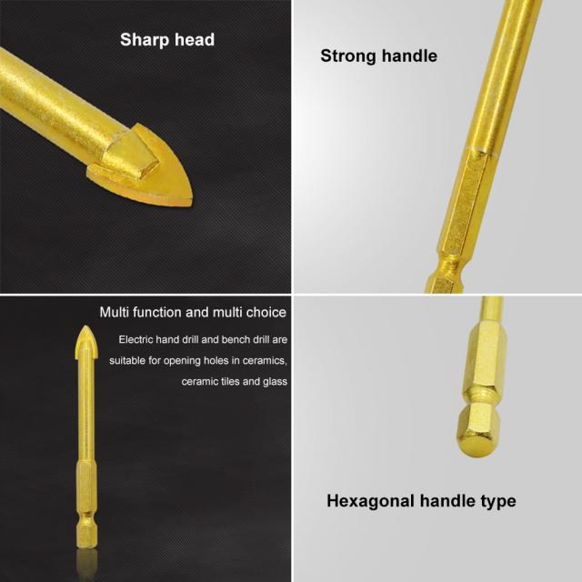 7 Pieces Glass Ceramic Tile Drill Bits Hexagonal Handle Carb - 图2