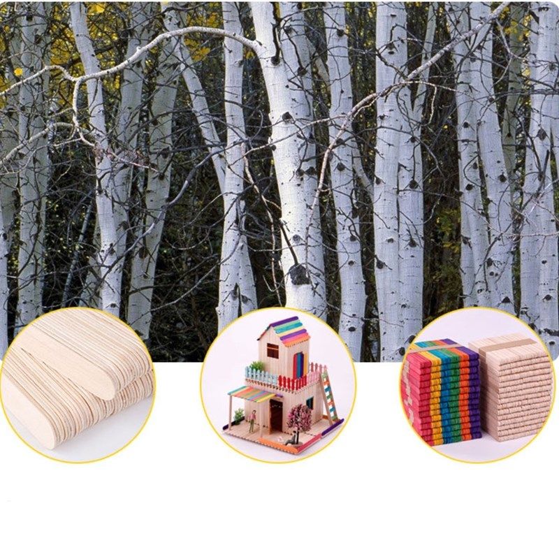 50PCS Wood Lollipop Sticks Food Grade Craft Popsicle Sticks_虎窝淘
